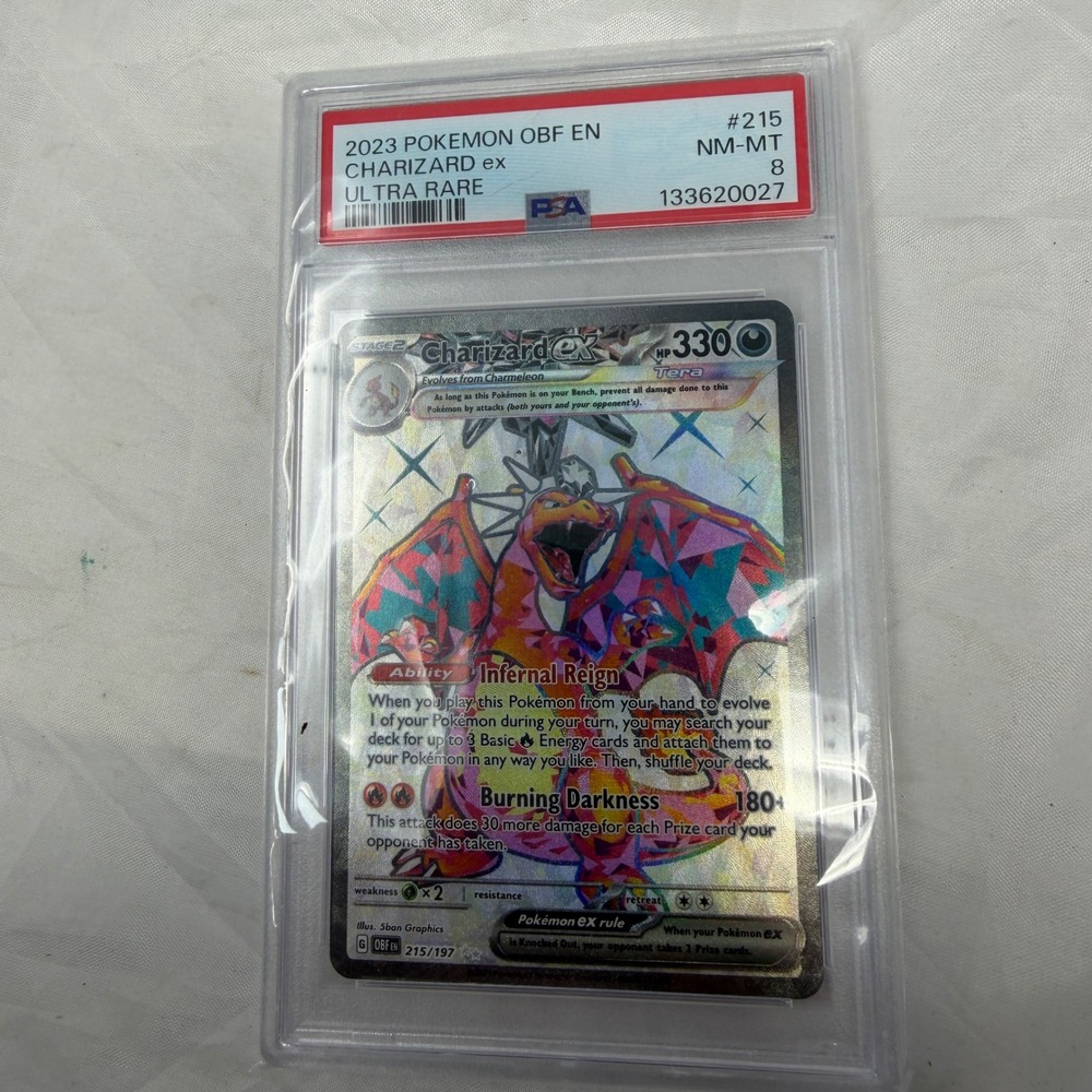 2023 Pokemon Obsidian Flames Charizard ex 215/197 PSA 8 NM-MT Ultra Rare SIR